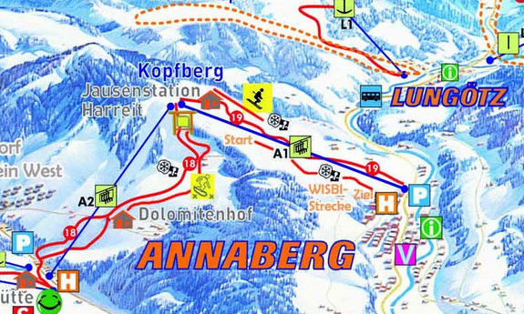 Náhled skimapy areálu Annaberg - Lungötz