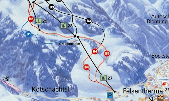 Náhled skimapy areálu Bad Gastein / Graukogel