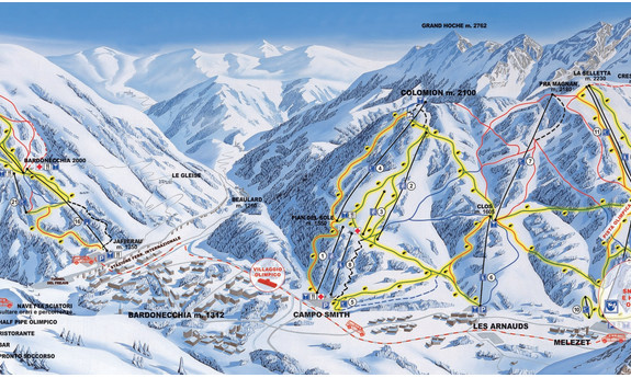 Náhled skimapy areálu Bardonecchia