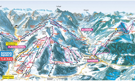 Náhled skimapy areálu Kleinarl - Flachauwinkl