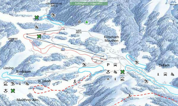 Náhled skimapy areálu Kötschach - Mauthen