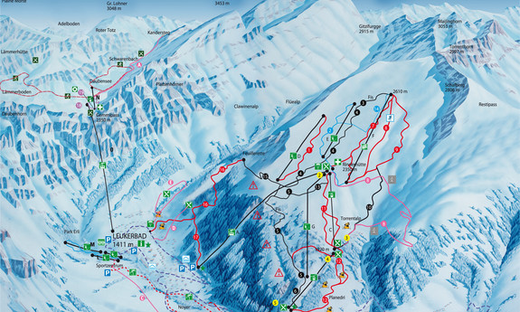 Náhled skimapy areálu Leukerbad