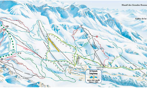 Náhled skimapy areálu Saint Francois Longchamp