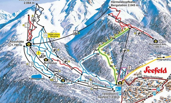 Náhled skimapy areálu Seefeld / Rosshütte