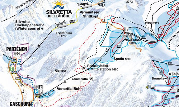 Náhled skimapy areálu Silvretta Bielerhöhe