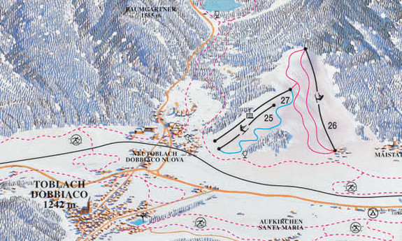 Náhled skimapy areálu Toblach