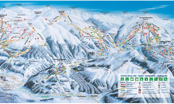 Náhled skimapy areálu Zillertal Arena